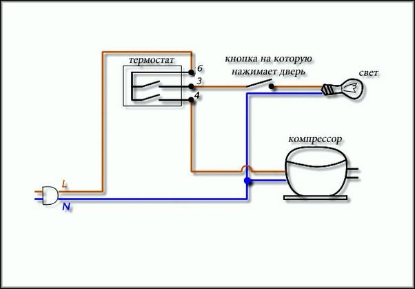 Принцип работы терморегулятора холодильника. Схема подключения холодильного термостата. Термостат холодильника схема подключения проводов. Схема подключения регулятора температуры холодильника к 59. Схема включения терморегулятора холодильника.
