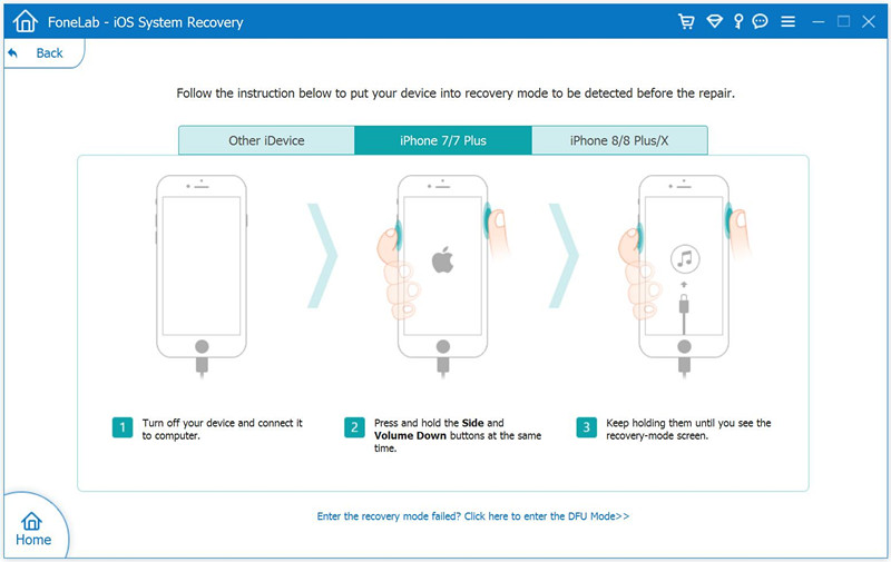 Fonelab ios. Режим восстановления iphone 7. IOS режим Recovery. Ввод iphone в режим DFU. Как войти в режим восстановления iphone 7.